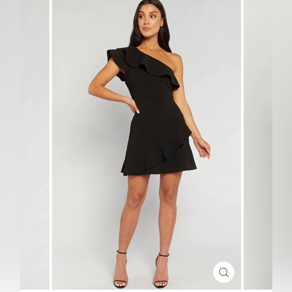 Shills The Label Women’s Mini Little Black Dress Aurora One Shoulder Size S NWT - Picture 5 of 7